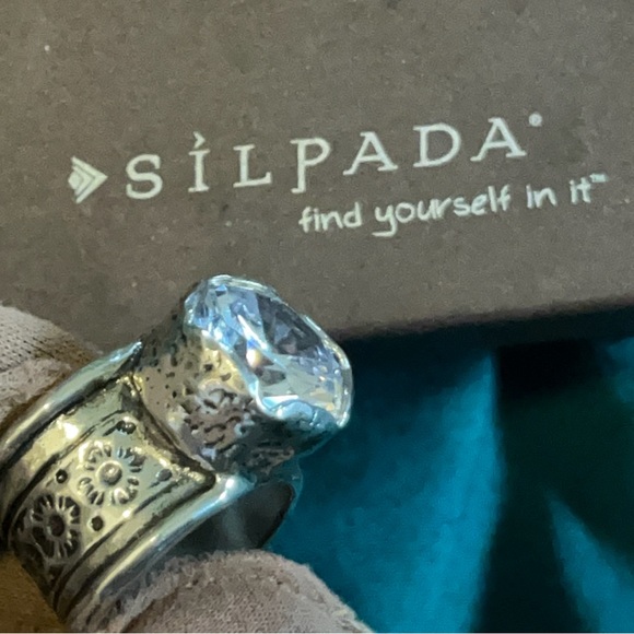 NWT vintage Silpada sterling silver ring with cubic zirconia stone size 4 - Picture 6 of 10